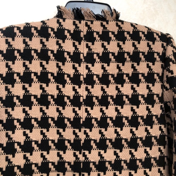 NEW L'agence Agelina Houndstooth Open Front Blazer size 4 Cappuccino Black - Picture 10 of 10